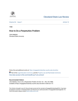 How to Do a Perpetuities Problem