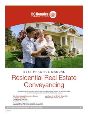 Residential Real Estate Conveyancing