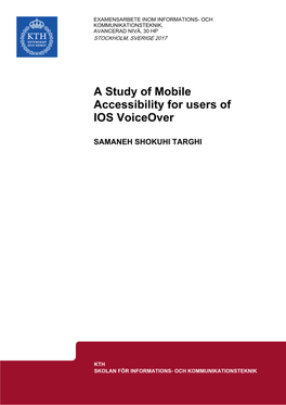 A Study of Mobile Accessibility for Users of IOS Voiceover