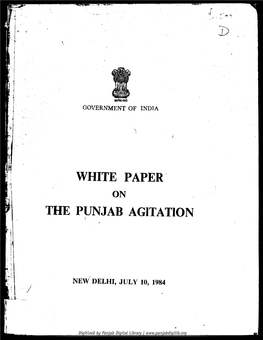 White Paper the Punjab Agitation