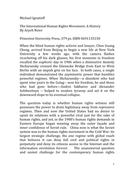 Michael Ignatieff the International Human Rights Movement: a History by Aryeh Neie
