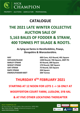 Catalogue the 2021 Late Winter Collective Auction