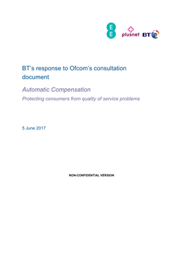 Response to Ofcom's Consultation on Automatic Compensation