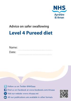Level 4 Pureed Diet