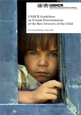 UNHCR Guidelines on Formal Determination of the Best Interests of the Child