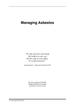 Managing Asbestos