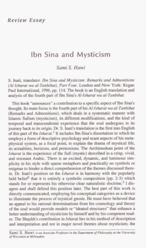Lbn Sina and Mysticism