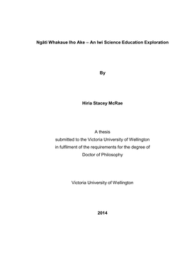 Ngāti Whakaue Iho Ake – an Iwi Science Education Exploration By