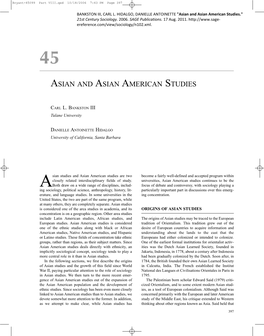 Asian and Asian American Studies