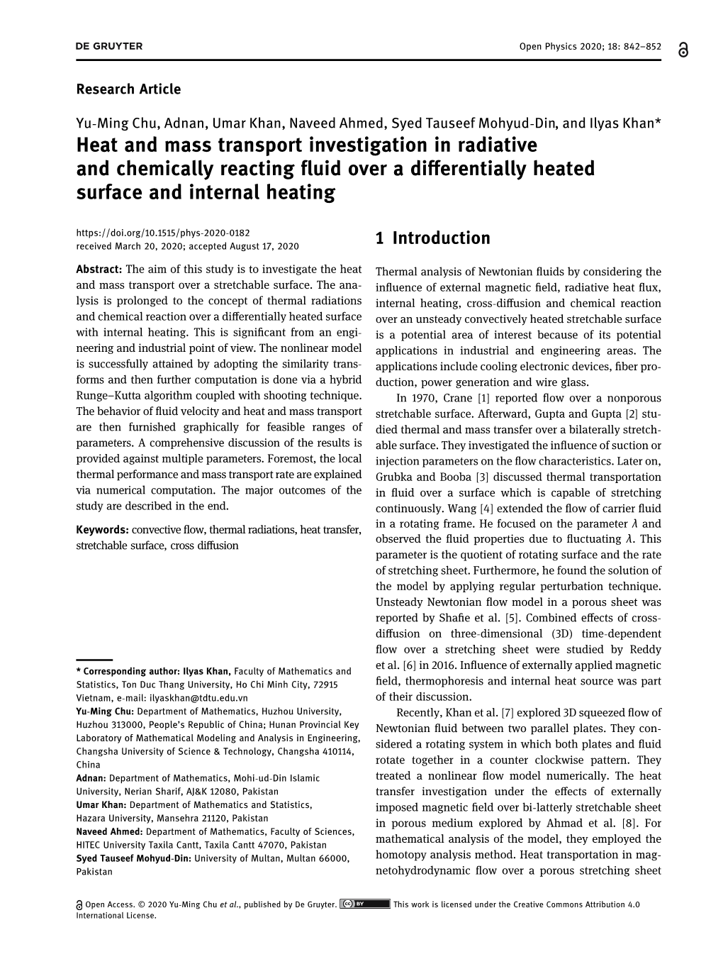 Heat and Mass Transport Investigation in Radiative and Chemically Reacting Fluid Over a Differentially Heated Surface and Internal Heating