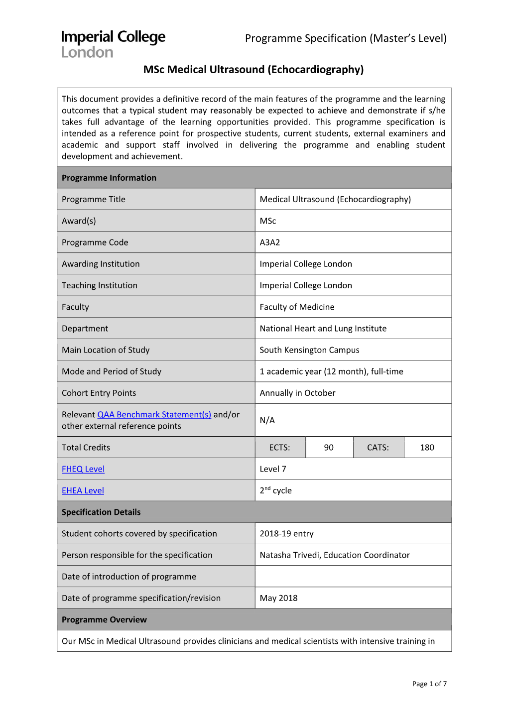 Master's Level) Msc Medical Ultrasound (Echocardiography