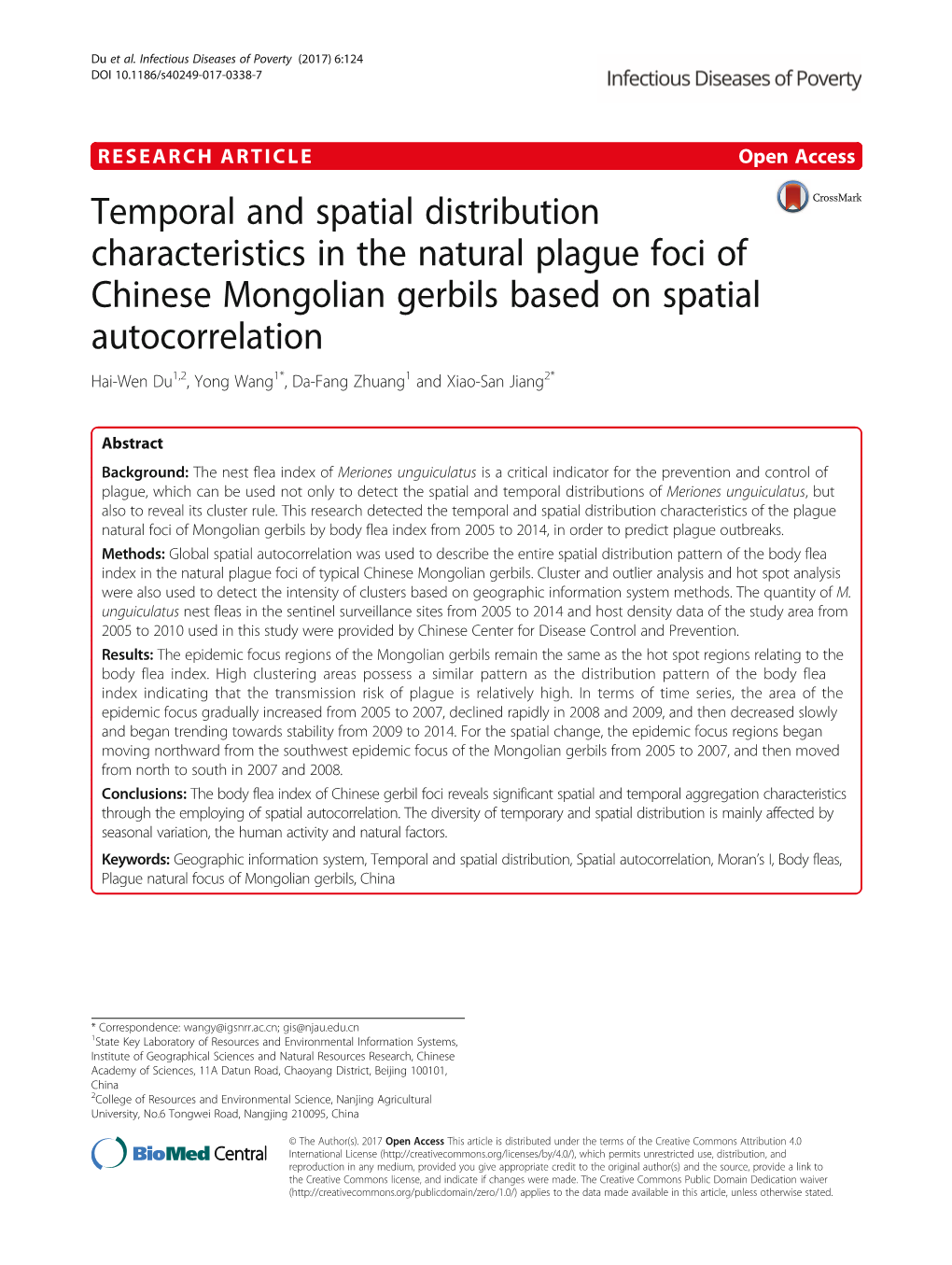 Temporal and Spatial Distribution Characteristics in the Natural Plague