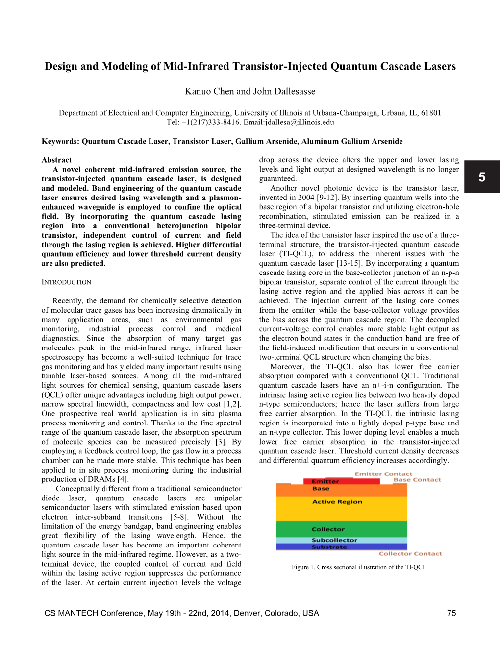 5.1 Design and Modeling of Mid-Infrared Transistor-Injected Quantum Cascade Lasers