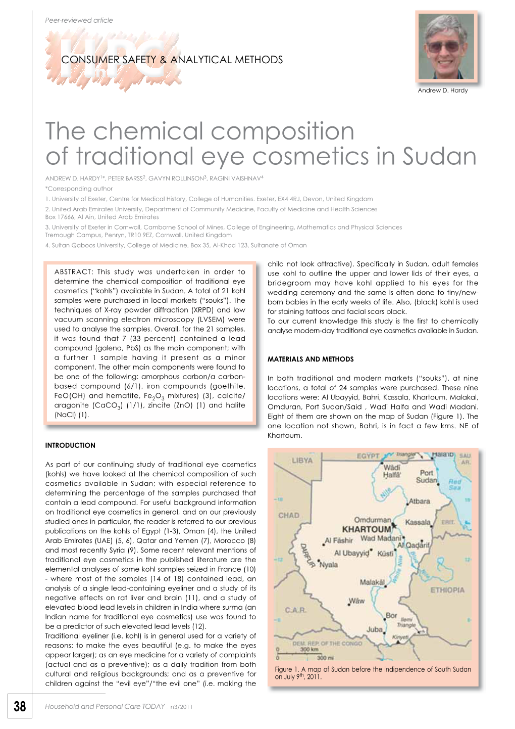 The Chemical Composition of Traditional Eye Cosmetics in Sudan ANDREW D