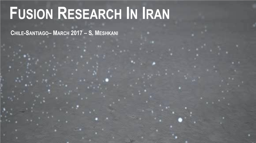 Fusion Research in Iran