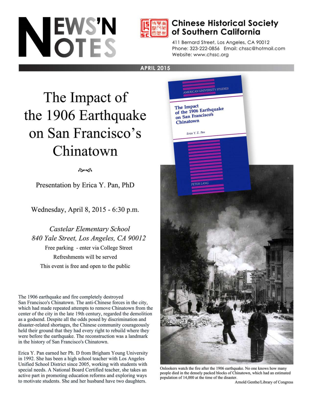The Impact of the 1906 Earthquake on San Francisco's Chinatown