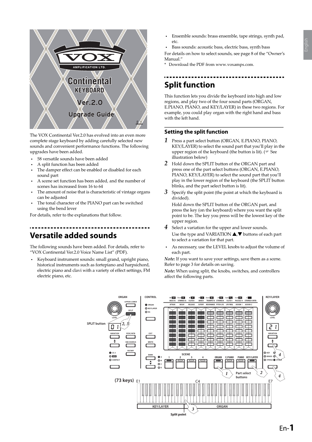 VOX Continental Ver.2.0 Upgrade Guide