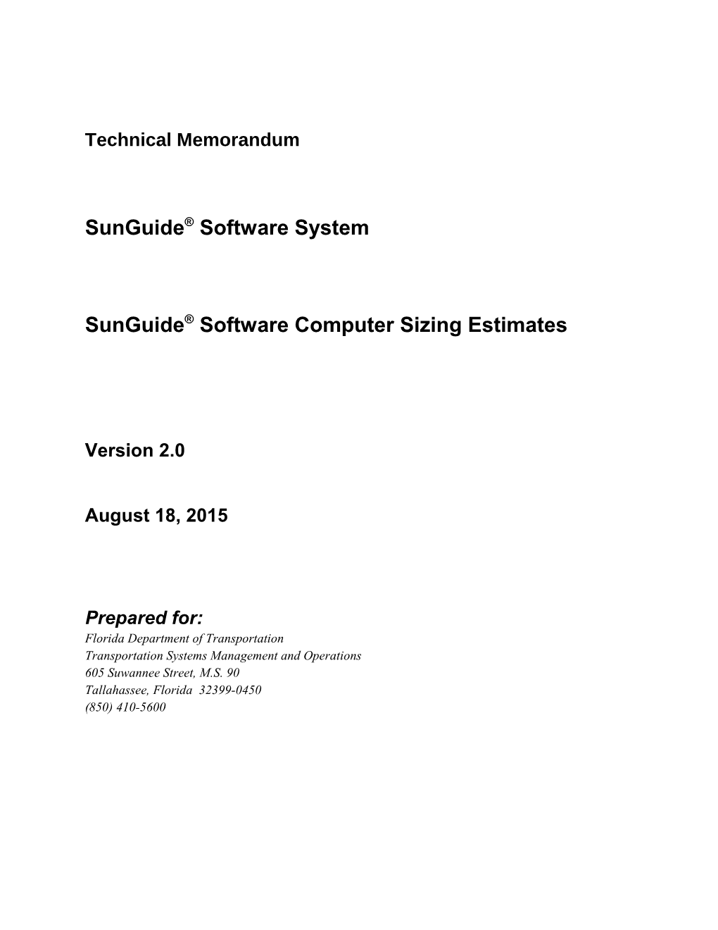 Sunguide Computer Sizing Estimates