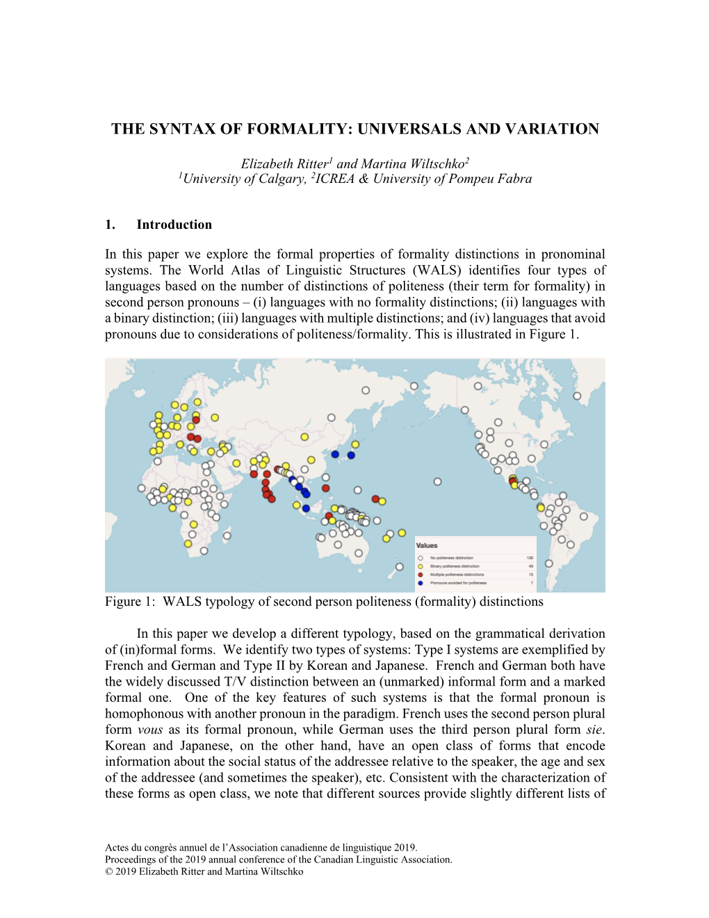 The Syntax of Formality: Universals and Variation