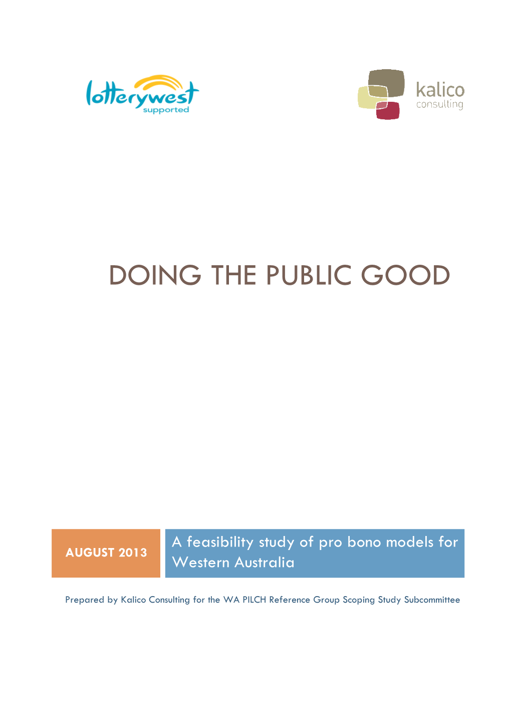 WA Pro Bono Report Final Sept 2013