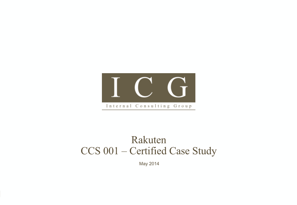 Rakuten CCS 001 – Certified Case Study