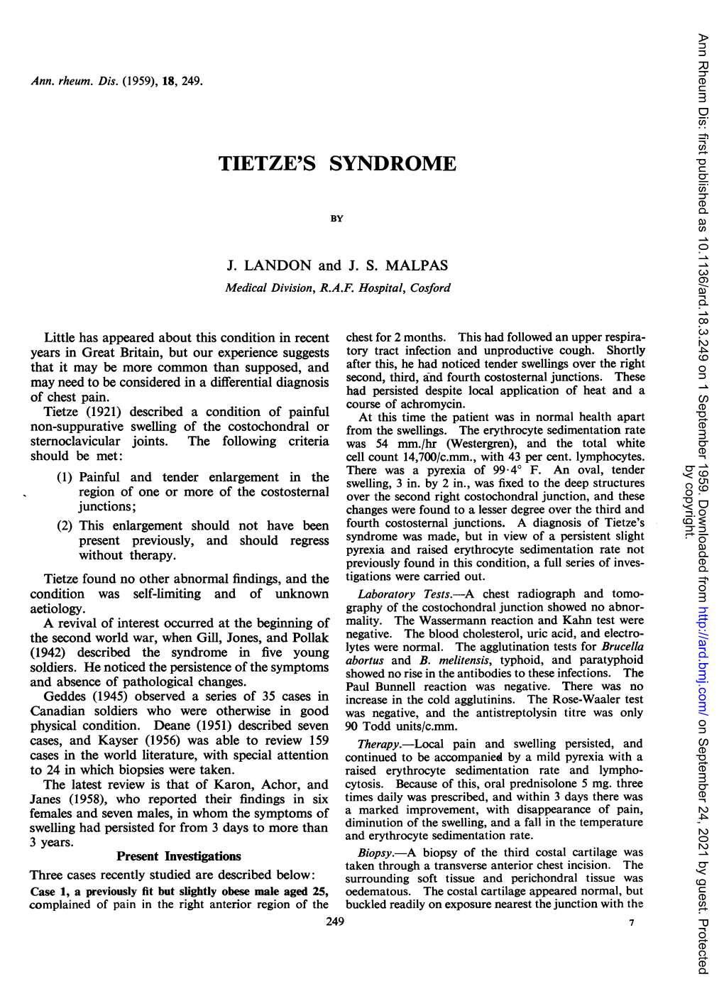 Tietze's Syndrome