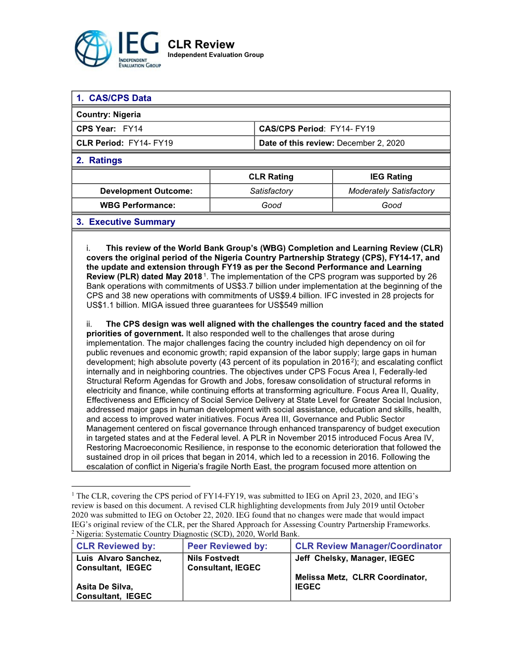 Nigeria CLR Review FY14-19