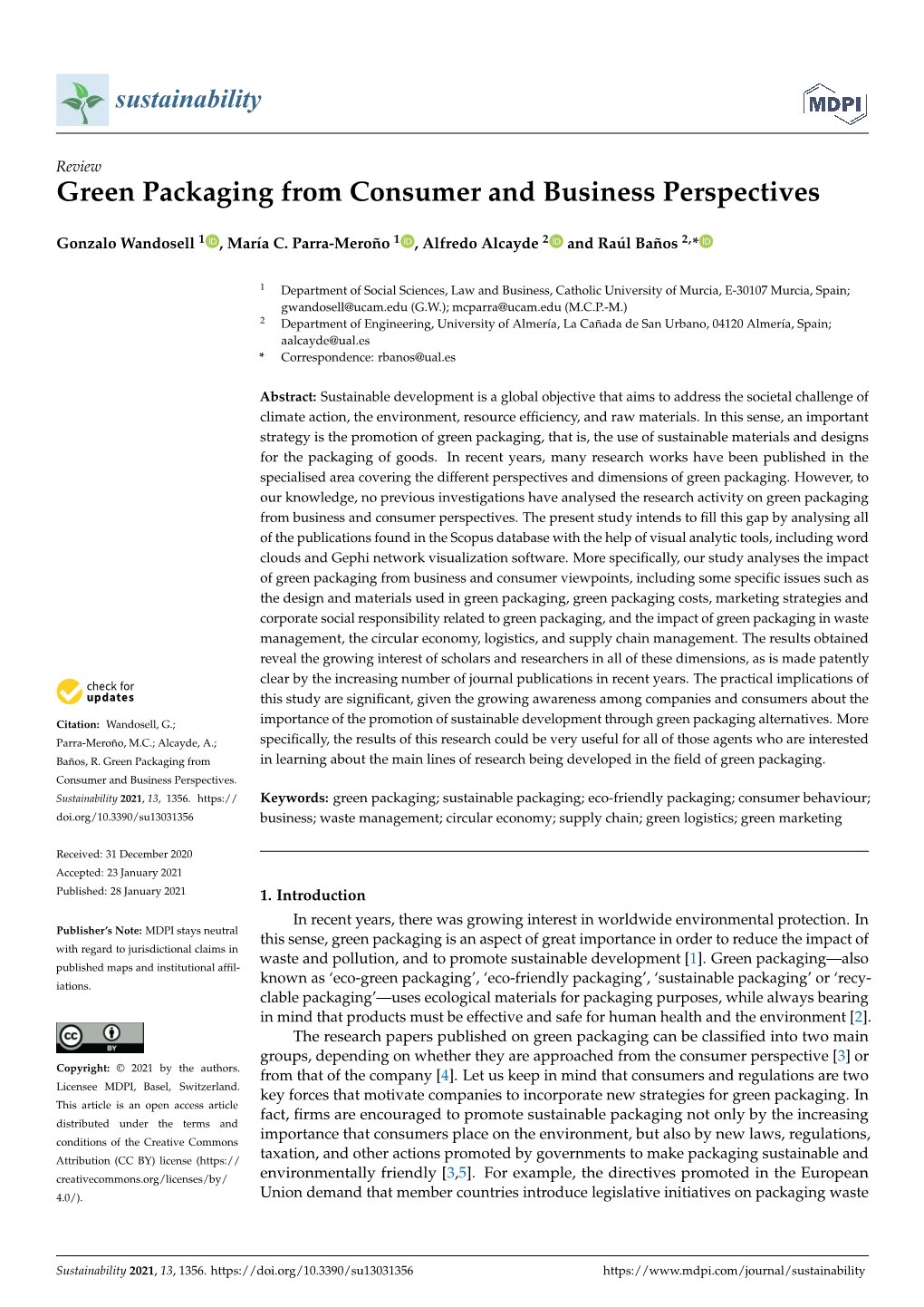 Green Packaging from Consumer and Business Perspectives