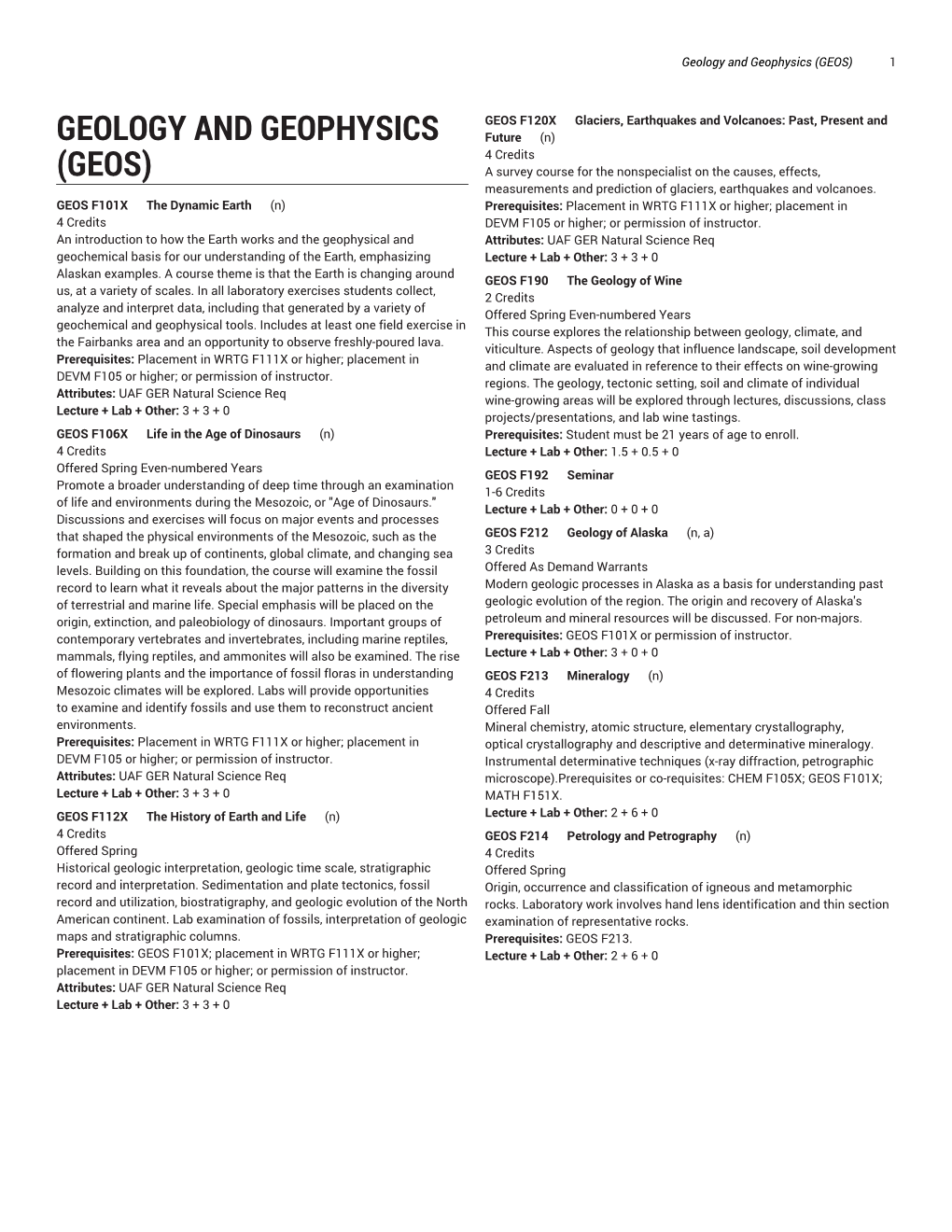 Geology and Geophysics (GEOS) 1