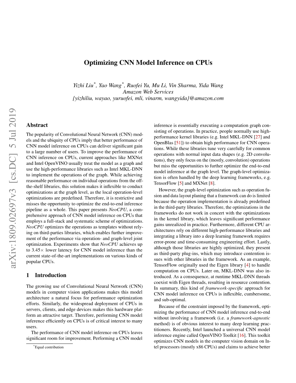 Arxiv:1809.02697V3 [Cs.DC] 5 Jul 2019 Computation on Cpus