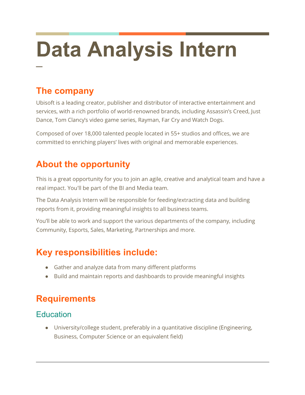 Data Analysis Intern ─