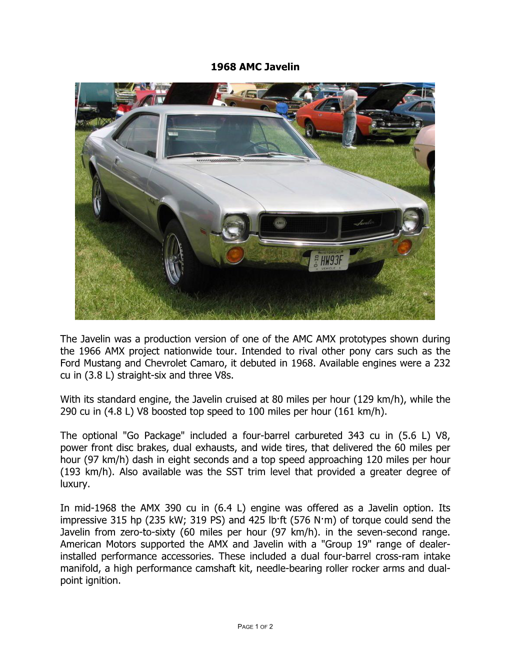 1968 AMC Javelin