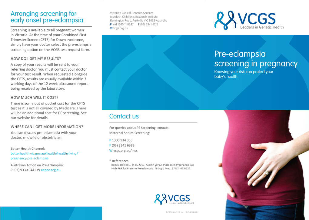 Pre-Eclampsia Screening in Pregnancy