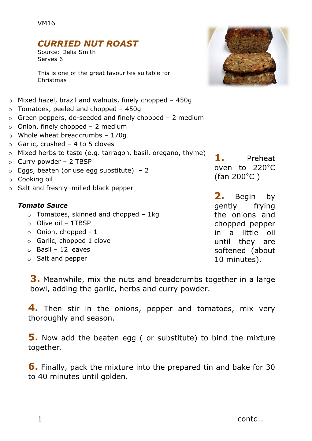 Vm16 Curried Nut Roast