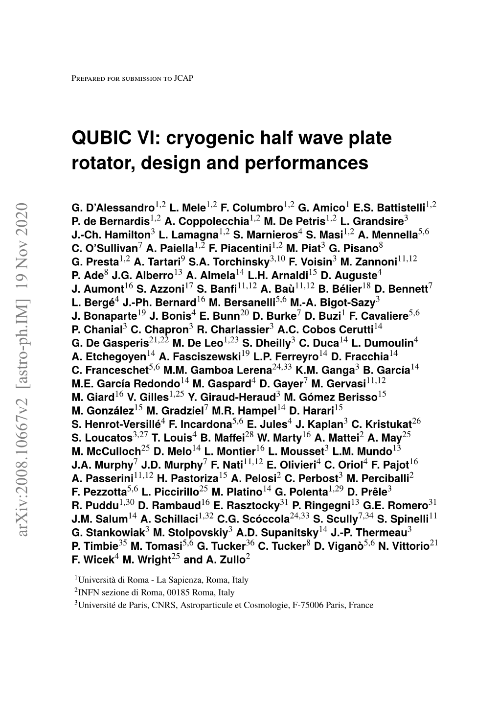 Cryogenic Half Wave Plate Rotator, Design and Performances