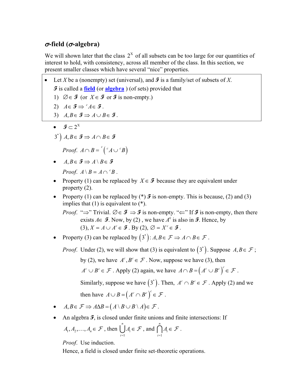 Field ( -Algebra)