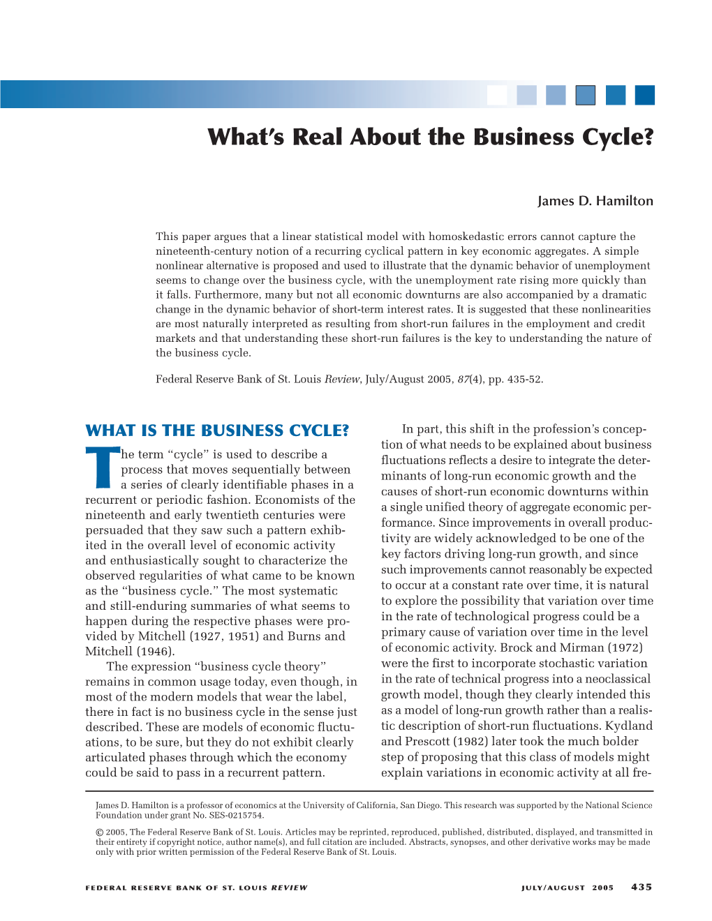 What's Real About the Business Cycle?