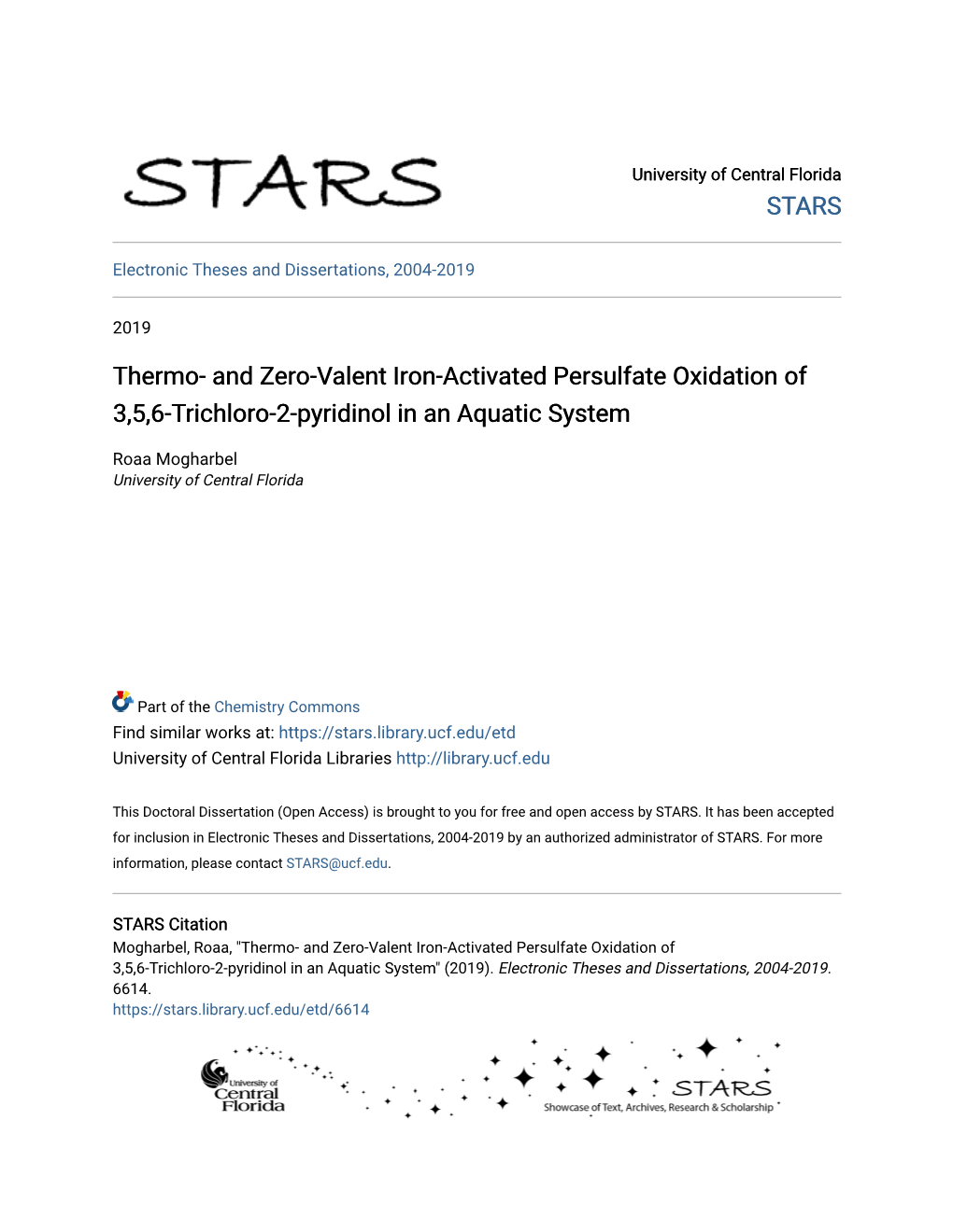 And Zero-Valent Iron-Activated Persulfate Oxidation of 3,5,6-Trichloro-2-Pyridinol in an Aquatic System