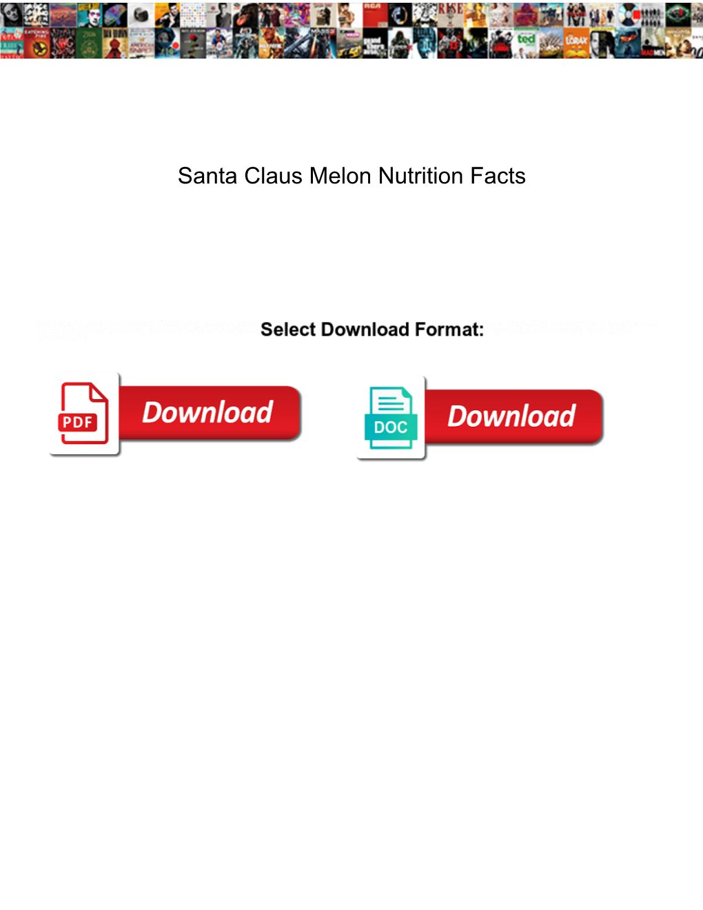 Santa Claus Melon Nutrition Facts