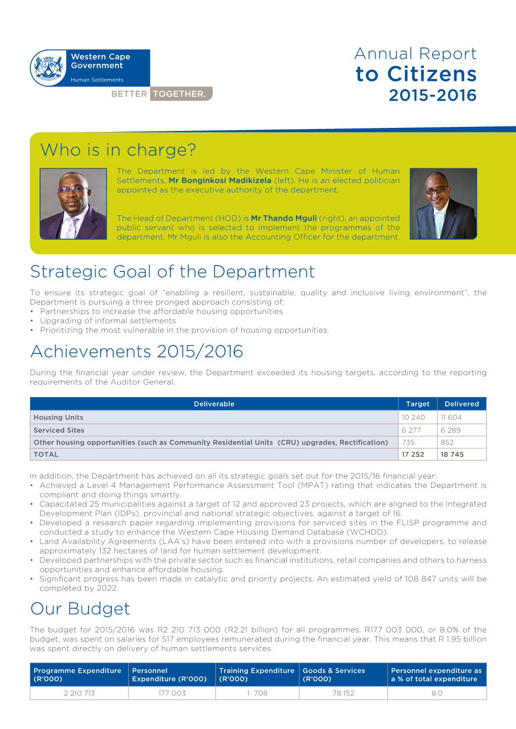 Annual Report to Citizens 2015/2016