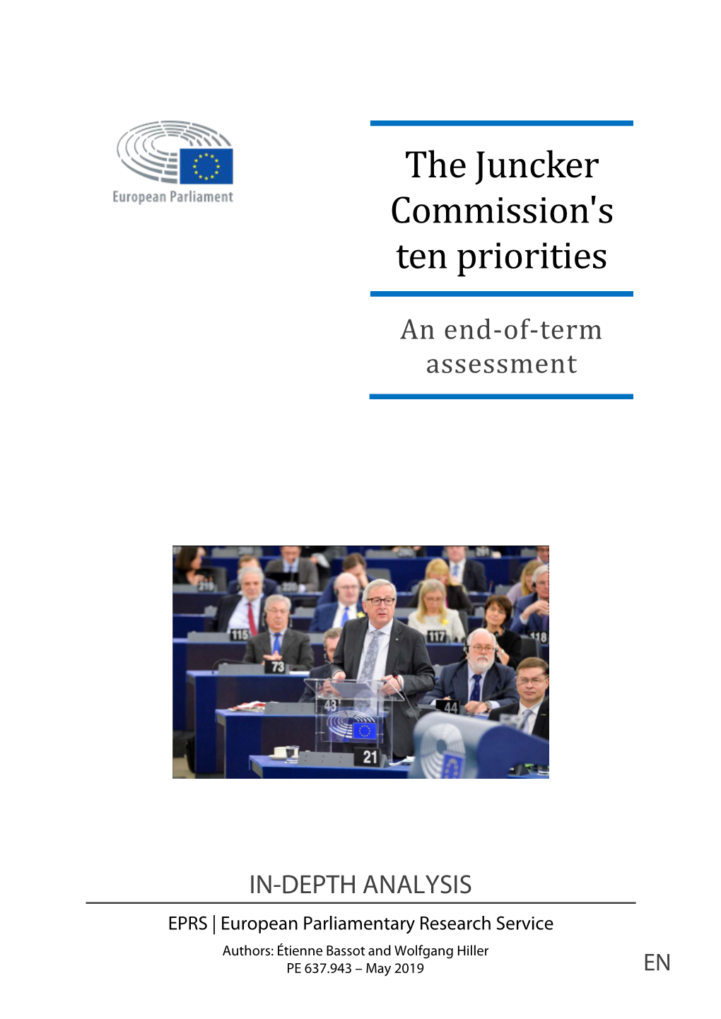 The Juncker Commission's Ten Priorities