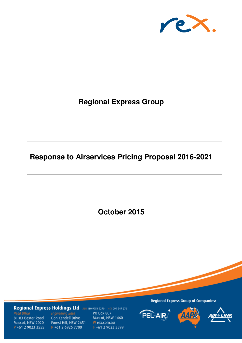 Regional Express Group Response