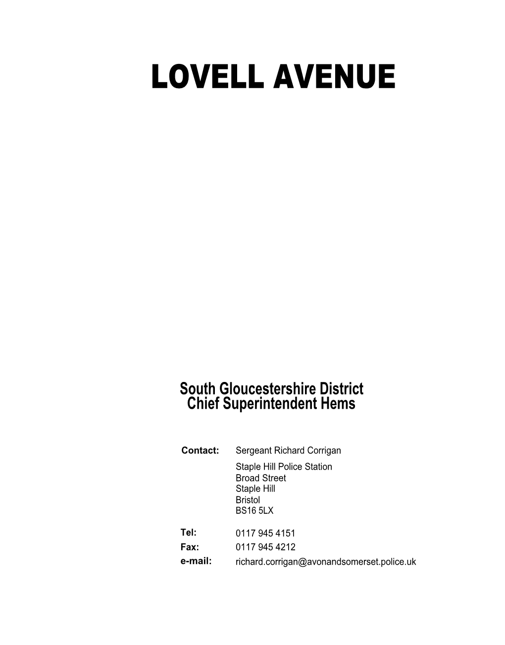 Lovell Avenue