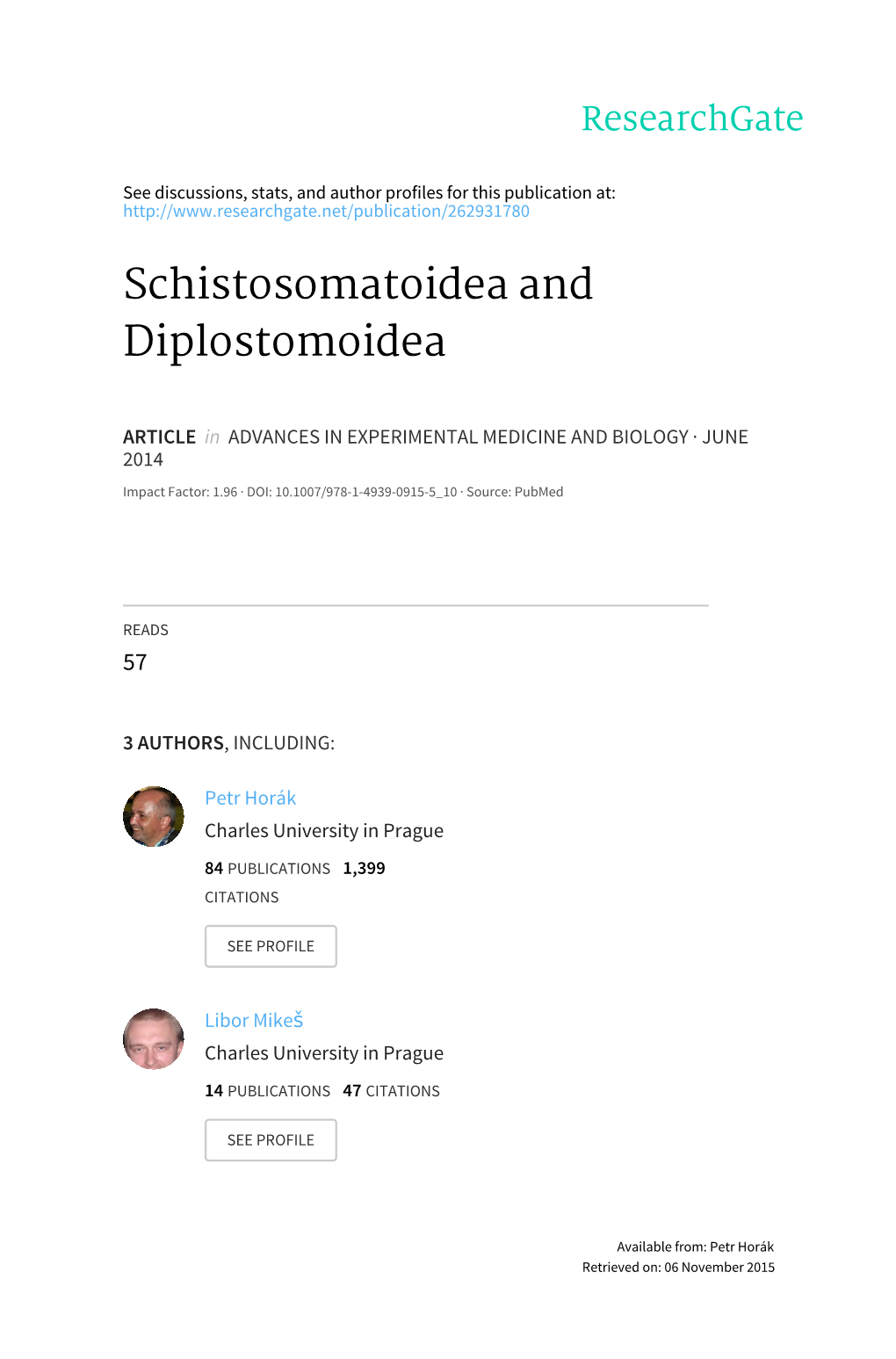 Schistosomatoidea and Diplostomoidea