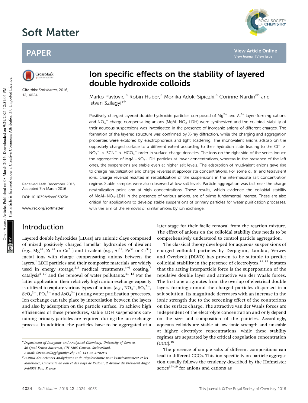 Ion Specific Effects on the Stability of Layered Double Hydroxide Colloids