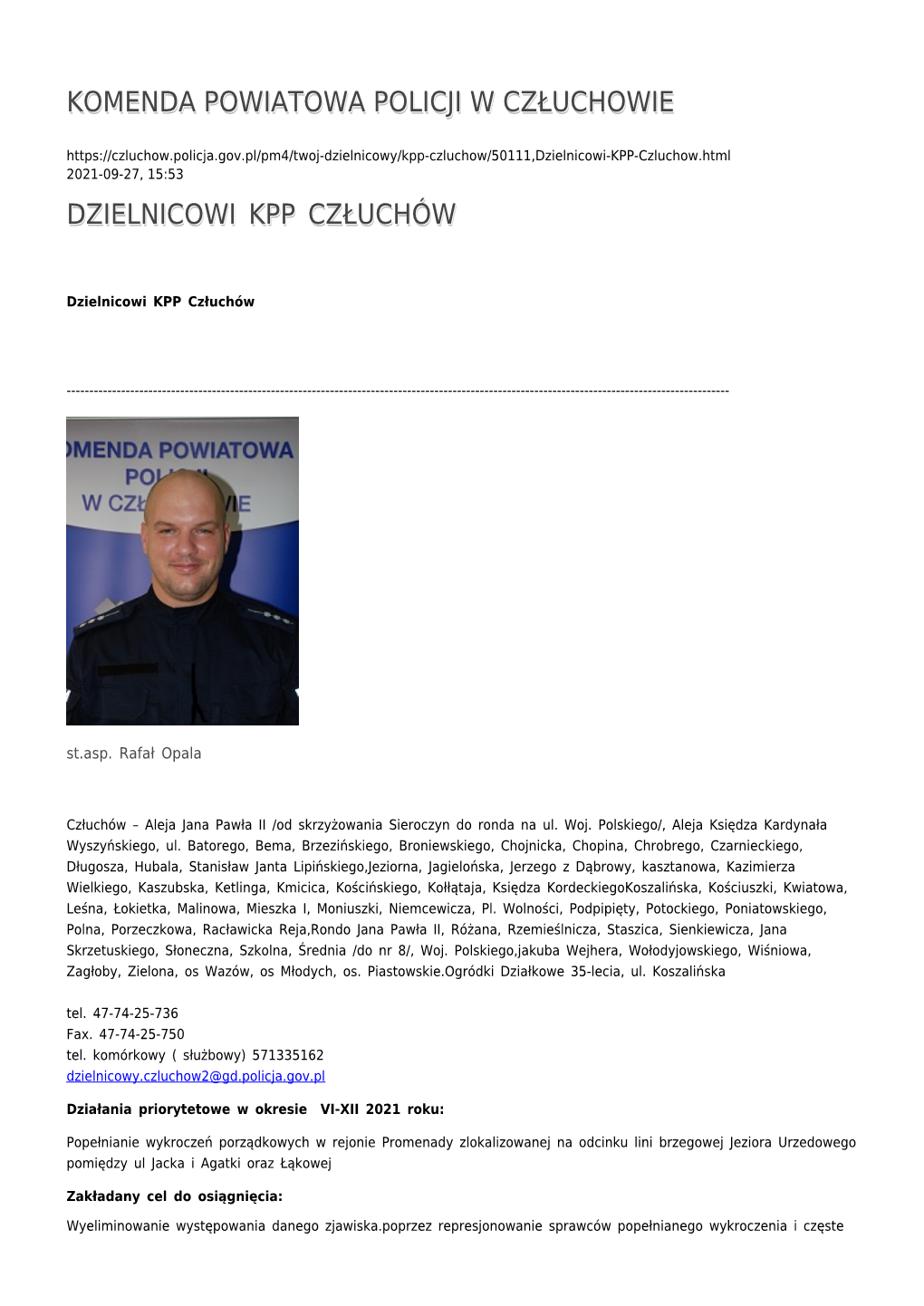 Dzielnicowi Kpp Człuchów