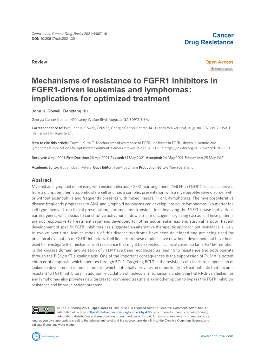 Cancer Drug Resistance