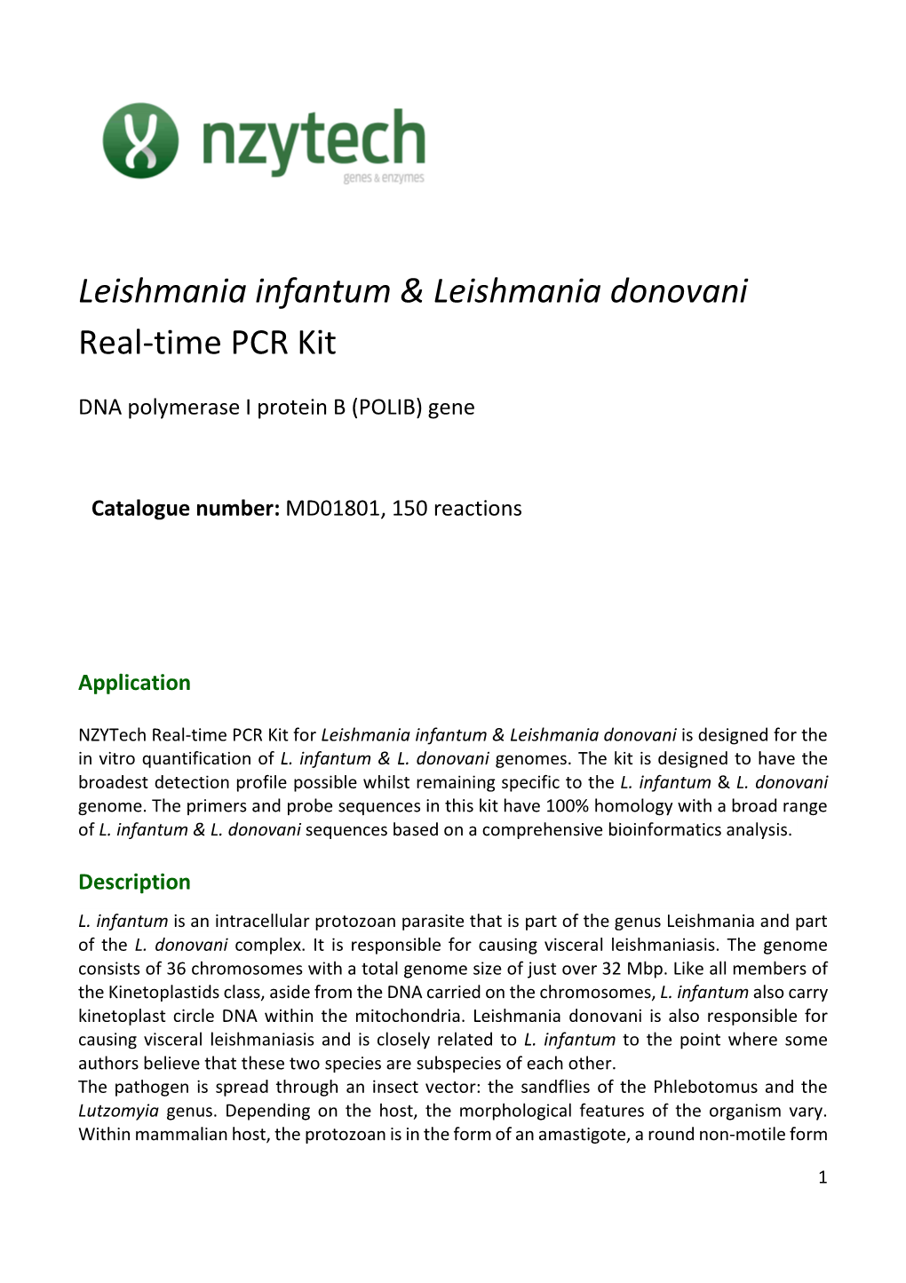 Leishmania Infantum & Leishmania Donovani Real-Time PCR