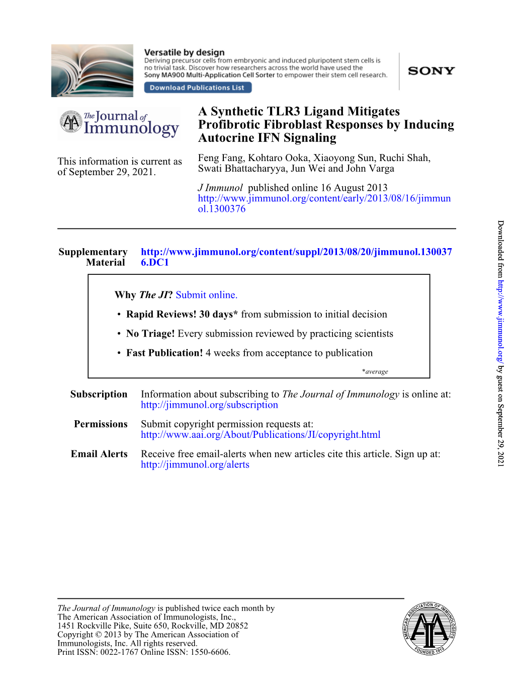 Autocrine IFN Signaling Inducing Profibrotic Fibroblast Responses By