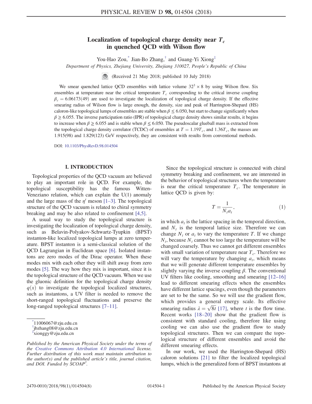 Localization of Topological Charge Density Near T C in Quenched QCD